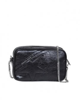 Women's Black Mini Star Bag In Glossy Finish Leather