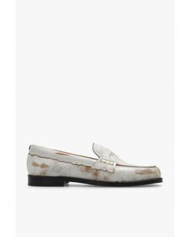 Women's White Leather Loafers