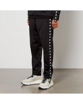 Men's Black Star Stripe Shell Sweatpants