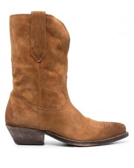 Women's Brown Low Wish Star Suede Western Boots