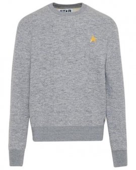 Men's Melange Gray Archibald Star Collection Sweatshirt With Gold Star On The Front