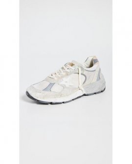Women's White Running Dad Net And Suede Upper Leather Sneakers