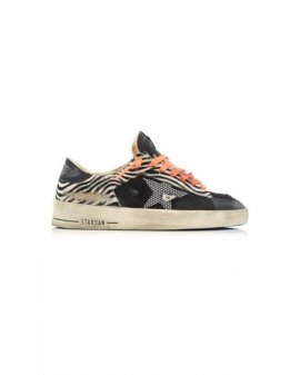 Women's Black Stardan Zebra-print Calf Hair And Leather Sneakers