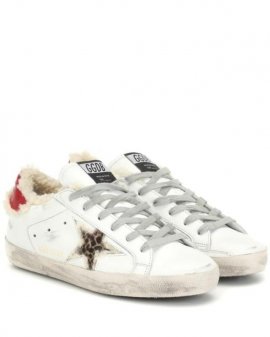 Women's White Superstar Shearling-trimmed Sneakers