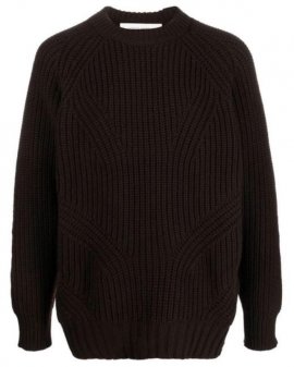 Men's Black Chunky-knit Wool Sweater