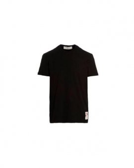 Men's Black Distressed Cotton T-shirt