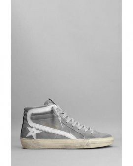 Men's Slide Sneakers In Gray Suede