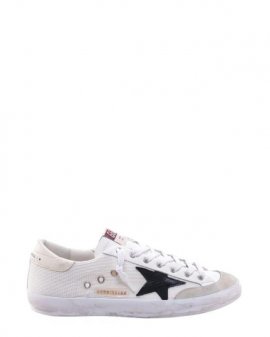 Men's White Leather Lace-up Sneakers