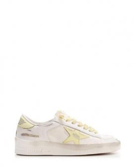 Women's White Stardan Lace-up Flatform Sneakers