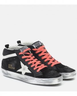 Women's Black Mid Star Sneakers