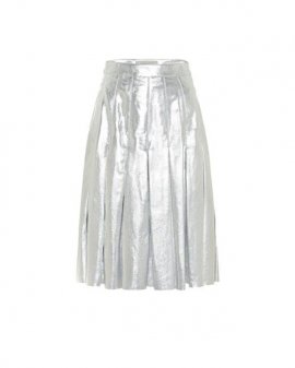 Women's White Anastasia Metallic Leather Miniskirt