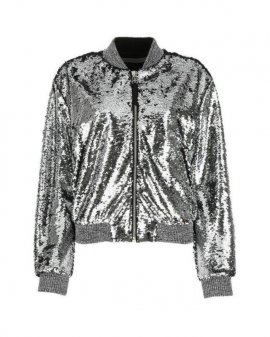 Women's Black Sequins Bomber Jacket