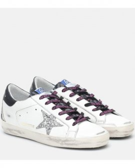 Women's White Superstar Leather Sneakers