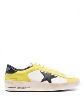 Men's White Stardan Nappa And Waxed Nappa Upper Waxed Nappa Toe Shiny Leather Star And Heel