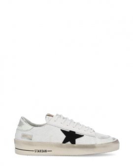 Women's White Star-patch Lace-up Sneakers