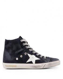 Men's Blue Francy Classic Suede High-top Sneaker