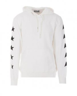 Men's White Star Logo Hoodie