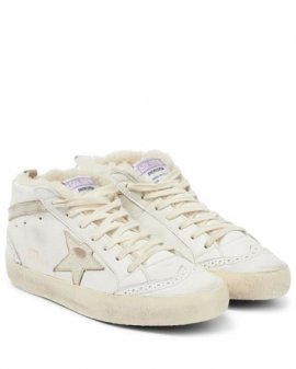 Women's White Ball Star Shearling-lined Leather Sneakers