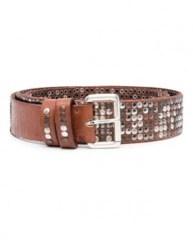 Men's Brown Studded Buckle Belt