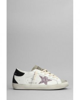 Women's Superstar Sneakers In White Suede And Leather