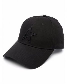 Men's Black Cap With Star Embroidery
