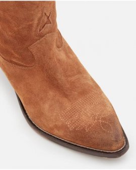 Women's Brown Wish Star Suede Cowboy Boots