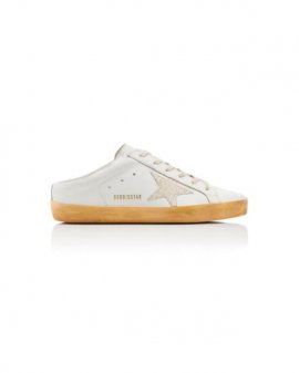Women's White Super-star Sabot Leather Sneakers