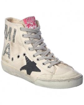 Women's White Francy Penstar Canvas High-top Sneaker