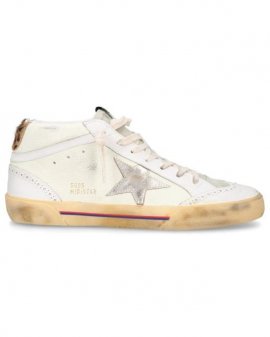 Men's White High-top Sneakers Mid Star Classic Calfskin Suede