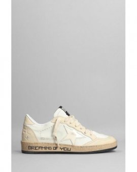 Women's White Ball Star Sneakers In Beige Leather