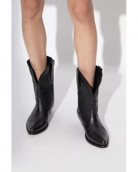 Women's Black 'wish Star Low' Leather Ankle Boots