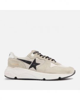 Men's White Golden Goose Running Leather, Suede And Mesh Sneakers