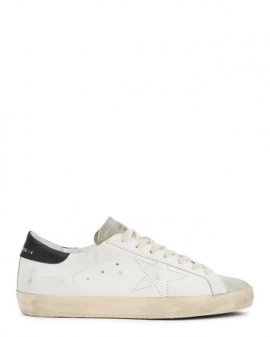 Men's Superstar White Distressed Leather Sneakers