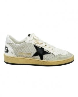 Women's Metallic Laminated Silver Leather Ball Star Sneakers