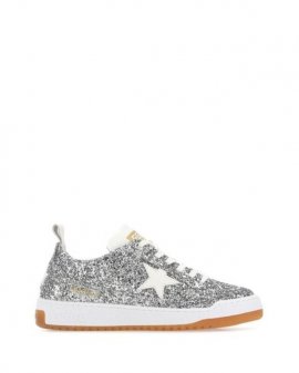 Women's White Embellished Leather Yeah Sneakers Golden Goose Deluxe Bra