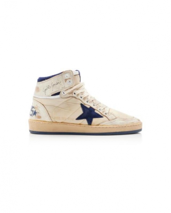 Women's White Sky Star Leather, Nylon High-top Sneakers