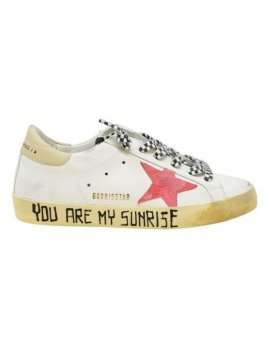 Women's White/pink Star Leather Super Star Sneakers