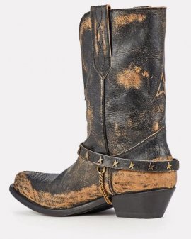 Women's Brown Wish Star Distressed Leather Boots