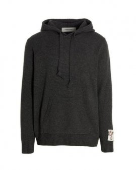 Men's Black Cashmere Blend Hooded Sweater