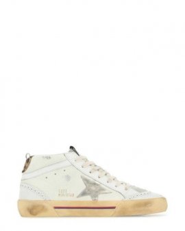 Women's White Mid-star Lace-up Sneakers