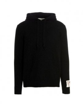 Men's Black Cashmere Blend Hooded Sweater