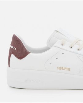 Men's White Low-top 'pure Star' Leather Sneakers