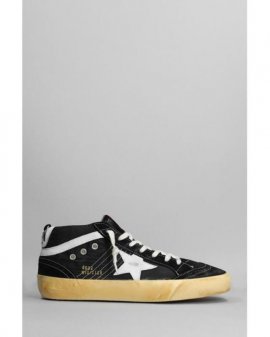 Men's Gray Mid Star Sneakers In Black Nylon