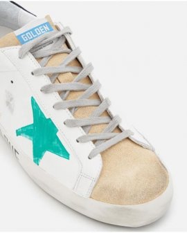Men's Blue Low-top 'super Star' Leather Sneakers