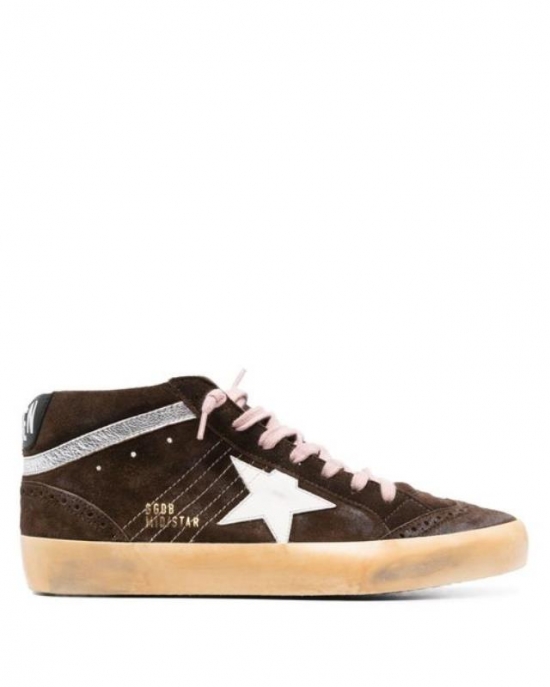 Brown Mid-star Suede Sneakers - Women's - Calf Suede/calf Leather/rubber