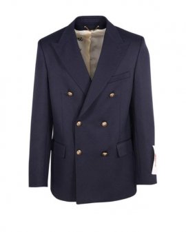 Men's Blue Logo Patch Blazer