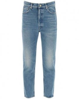 Men's Blue Washed Effect Straight Leg Jeans