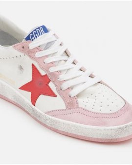 Women's Pink Ballstar Leather Sneakers