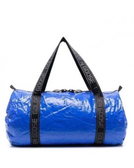 Men's Blue Star Printed Zipped Duffle Bag