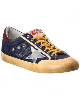 Men's Blue Superstar Nylon & Leather Sneaker